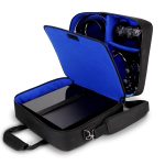 USA GEAR Console Carrying Case - PS4 Case Compatible with Playstation 4 Slim, PS4 Pro, and PS3 - Customizable Interior Store PS4 Games, PS4 Controller, PS4 Headset, and More Gaming Accessories (Black)